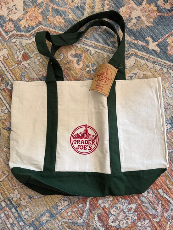 Trader Joe'S Handbags - NWT Trader Joe's Green Canvas Tote Bag